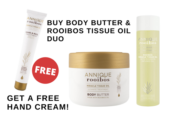 FREE Hand Cream | Buy MTO Body Butter and Rooibos Tissue Oil Duo