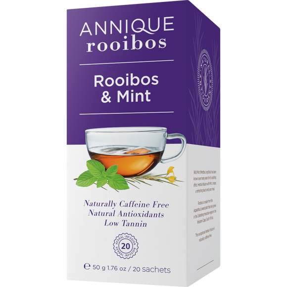 Rooibos & Mint Tea 20 Sachets | Assists with Stomach Ailments